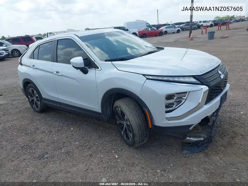 2022 Mitsubishi Eclipse Cross Se/Se Special Edition/Sel/Sel Special Edition VIN: JA4ASWAA1NZ057605 Lot: 45474567