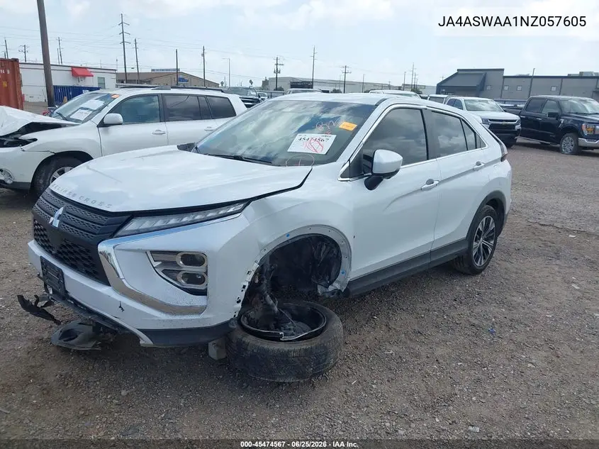 2022 Mitsubishi Eclipse Cross Se/Se Special Edition/Sel/Sel Special Edition VIN: JA4ASWAA1NZ057605 Lot: 45474567