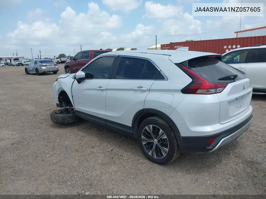 2022 Mitsubishi Eclipse Cross Se/Se Special Edition/Sel/Sel Special Edition VIN: JA4ASWAA1NZ057605 Lot: 45474567