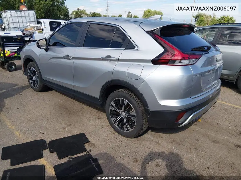 2022 Mitsubishi Eclipse Cross Se S-Awc/Se Special Edition S-Awc/Sel S-Awc/Sel Special Edition S-Awc VIN: JA4ATWAAXNZ006097 Lot: 45477208