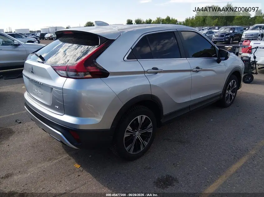 2022 Mitsubishi Eclipse Cross Se S-Awc/Se Special Edition S-Awc/Sel S-Awc/Sel Special Edition S-Awc VIN: JA4ATWAAXNZ006097 Lot: 45477208