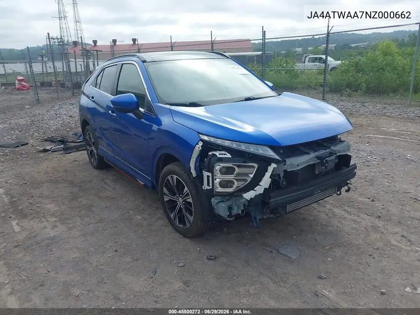 2022 Mitsubishi Eclipse Cross Se S-Awc/Se Special Edition S-Awc/Sel S-Awc/Sel Special Edition S-Awc VIN: JA4ATWAA7NZ000662 Lot: 45500272