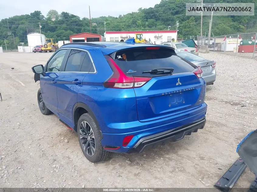 2022 Mitsubishi Eclipse Cross Se S-Awc/Se Special Edition S-Awc/Sel S-Awc/Sel Special Edition S-Awc VIN: JA4ATWAA7NZ000662 Lot: 45500272