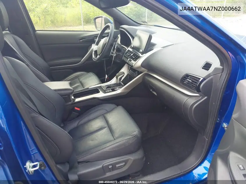 2022 Mitsubishi Eclipse Cross Se S-Awc/Se Special Edition S-Awc/Sel S-Awc/Sel Special Edition S-Awc VIN: JA4ATWAA7NZ000662 Lot: 45500272