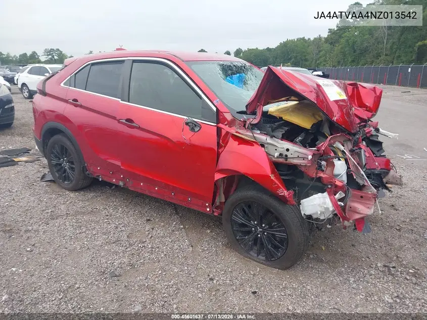 2022 Mitsubishi Eclipse Cross Le S-Awc VIN: JA4ATVAA4NZ013542 Lot: 45601637
