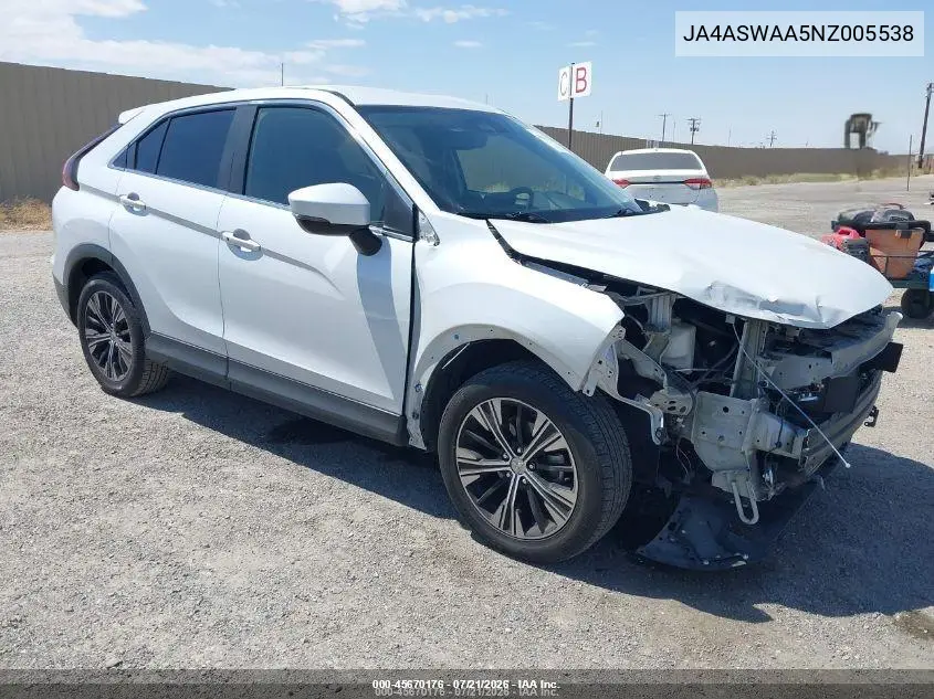2022 Mitsubishi Eclipse Cross Se/Se Special Edition/Sel/Sel Special Edition VIN: JA4ASWAA5NZ005538 Lot: 45670176