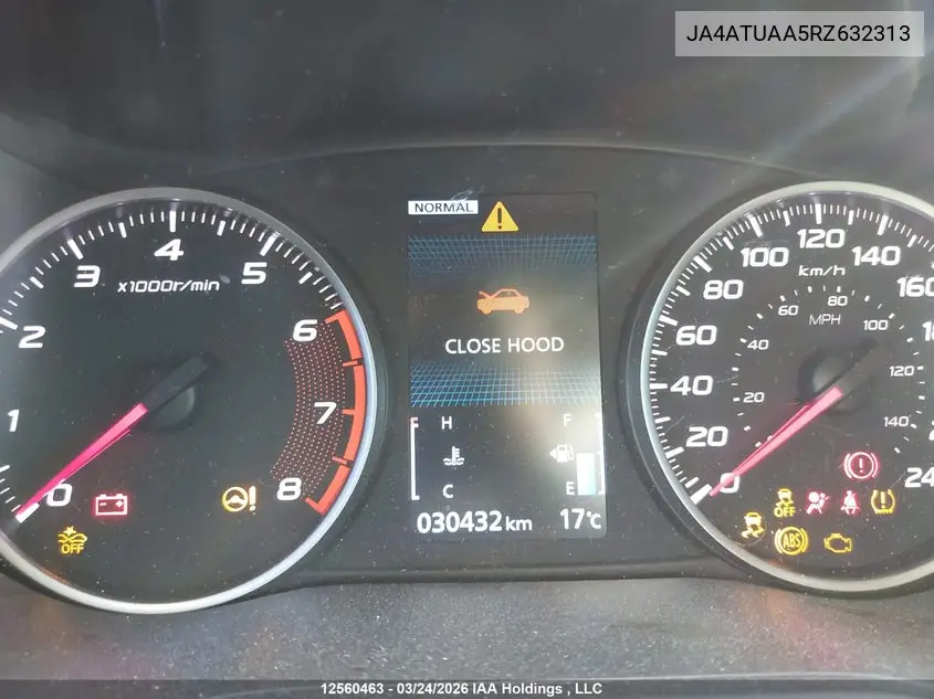 2024 Mitsubishi Eclipse Cross Es VIN: JA4ATUAA5RZ632313 Lot: 12560463