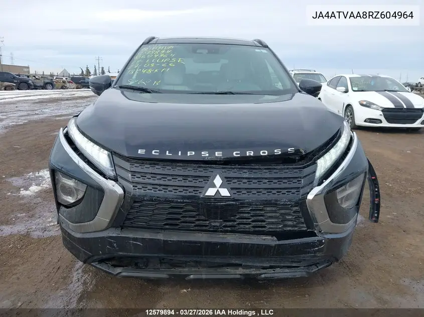 2024 Mitsubishi Eclipse Cross Gt/Noir/Se/Sel VIN: JA4ATVAA8RZ604964 Lot: 12579894