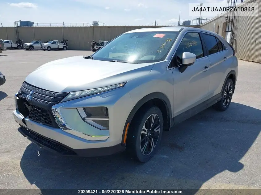 2024 Mitsubishi Eclipse Cross Es VIN: JA4ATUAA0RZ610848 Lot: 20259421