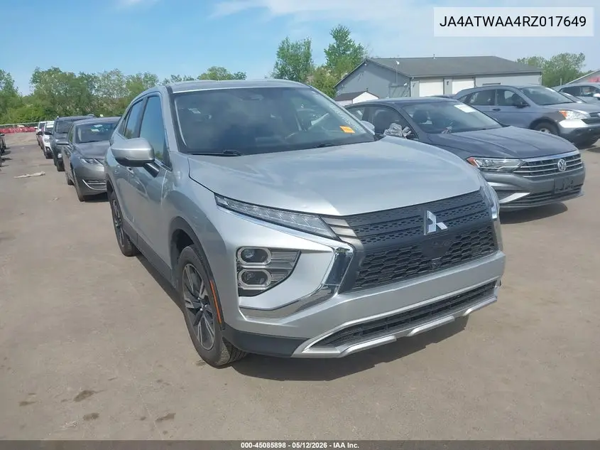 2024 Mitsubishi Eclipse Cross Se S-Awc/Sel S-Awc VIN: JA4ATWAA4RZ017649 Lot: 45085898