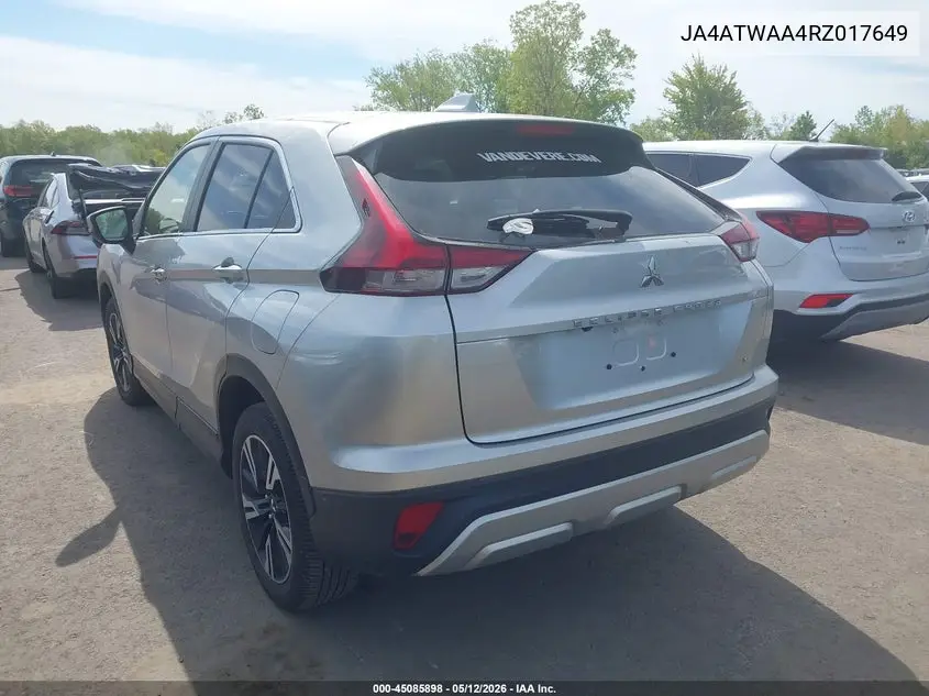 2024 Mitsubishi Eclipse Cross Se S-Awc/Sel S-Awc VIN: JA4ATWAA4RZ017649 Lot: 45085898