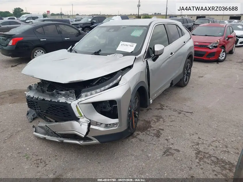 2024 Mitsubishi Eclipse Cross Se S-Awc/Sel S-Awc VIN: JA4ATWAAXRZ036688 Lot: 45181760