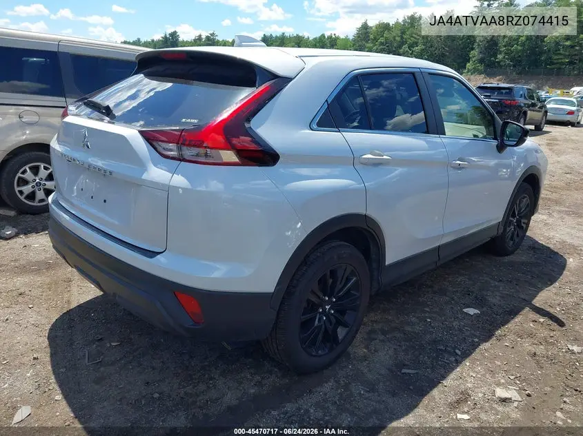 2024 Mitsubishi Eclipse Cross Black Edition S-Awc/Le S-Awc/Ralliart S-Awc/Se S-Awc VIN: JA4ATVAA8RZ074415 Lot: 45470717