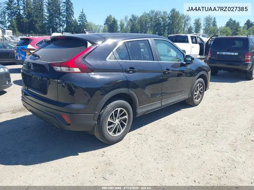 2024 Mitsubishi Eclipse Cross Es S-Awc VIN: JA4ATUAA7RZ027385 Lot: 45613440