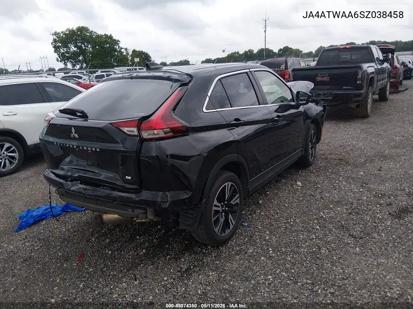 2025 Mitsubishi Eclipse Cross Black Edition S-Awc/Se S-Awc/Sel S-Awc VIN: JA4ATWAA6SZ038458 Lot: 45074350