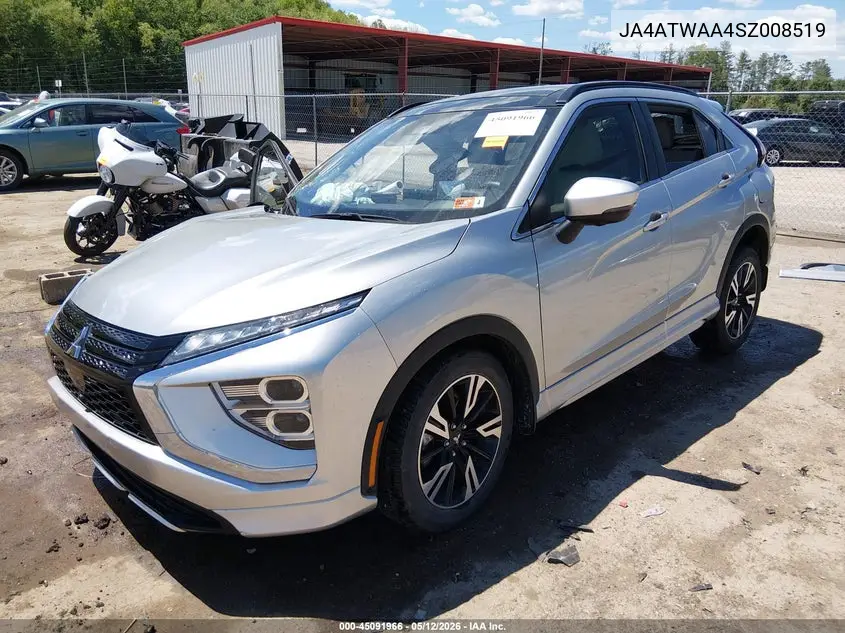 2025 Mitsubishi Eclipse Cross Sel S-Awc VIN: JA4ATWAA4SZ008519 Lot: 45091966