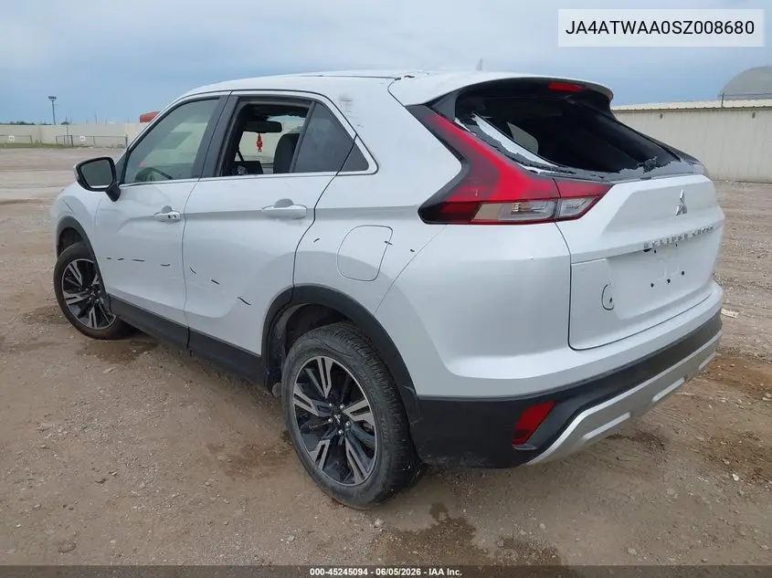 2025 Mitsubishi Eclipse Cross VIN: JA4ATWAA0SZ008680 Lot: 45245094