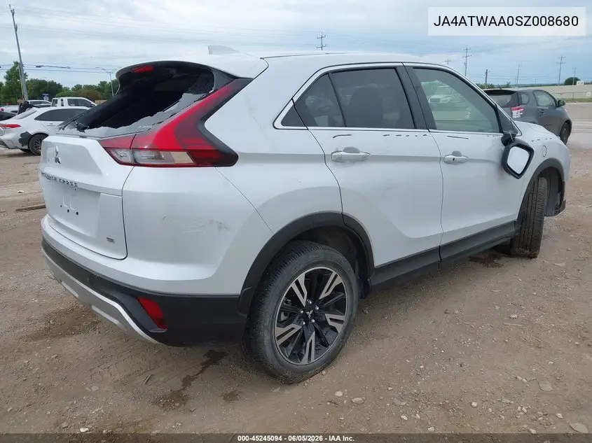2025 Mitsubishi Eclipse Cross VIN: JA4ATWAA0SZ008680 Lot: 45245094