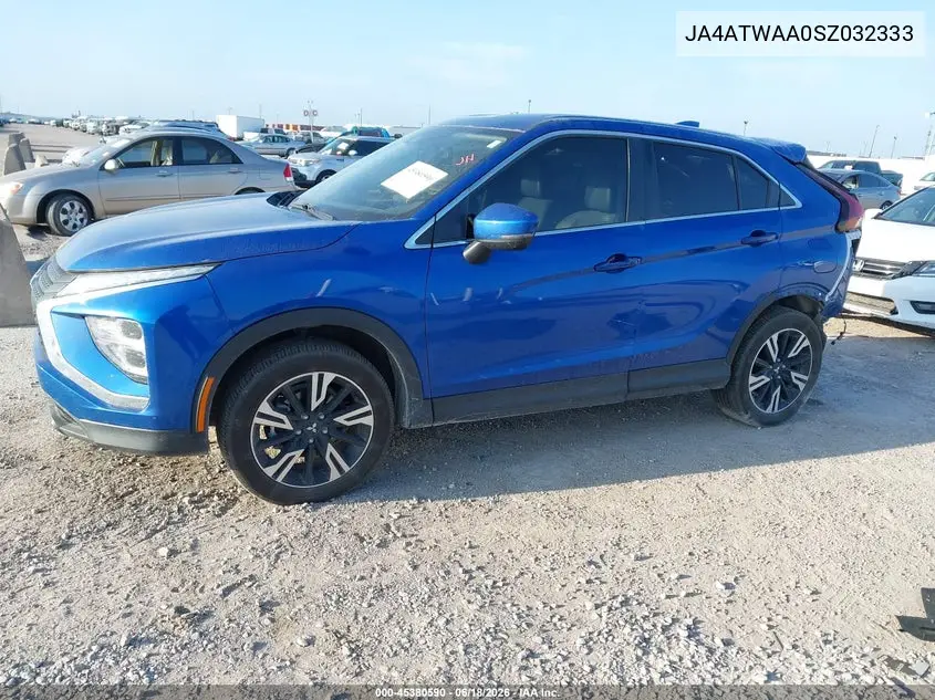 2025 Mitsubishi Eclipse Cross Black Edition S-Awc/Se S-Awc/Sel S-Awc VIN: JA4ATWAA0SZ032333 Lot: 45380590