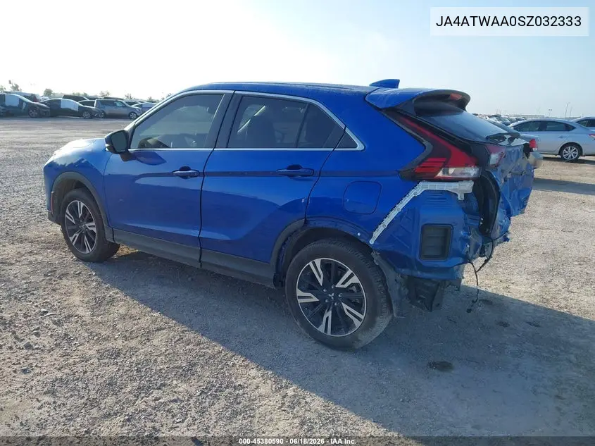 2025 Mitsubishi Eclipse Cross Black Edition S-Awc/Se S-Awc/Sel S-Awc VIN: JA4ATWAA0SZ032333 Lot: 45380590