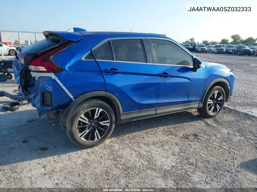 2025 Mitsubishi Eclipse Cross Black Edition S-Awc/Se S-Awc/Sel S-Awc VIN: JA4ATWAA0SZ032333 Lot: 45380590