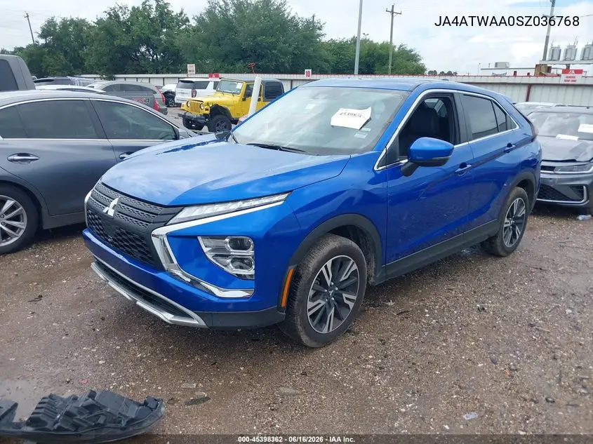 2025 Mitsubishi Eclipse Cross Black Edition S-Awc/Se S-Awc/Sel S-Awc VIN: JA4ATWAA0SZ036768 Lot: 45398362