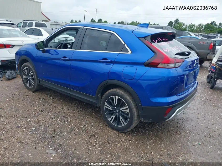 2025 Mitsubishi Eclipse Cross Black Edition S-Awc/Se S-Awc/Sel S-Awc VIN: JA4ATWAA0SZ036768 Lot: 45398362