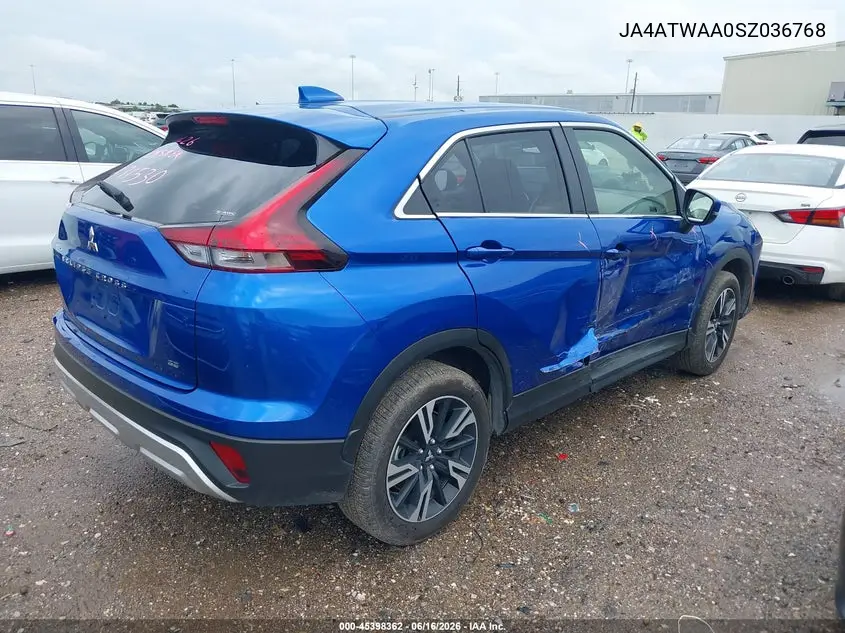 2025 Mitsubishi Eclipse Cross Black Edition S-Awc/Se S-Awc/Sel S-Awc VIN: JA4ATWAA0SZ036768 Lot: 45398362