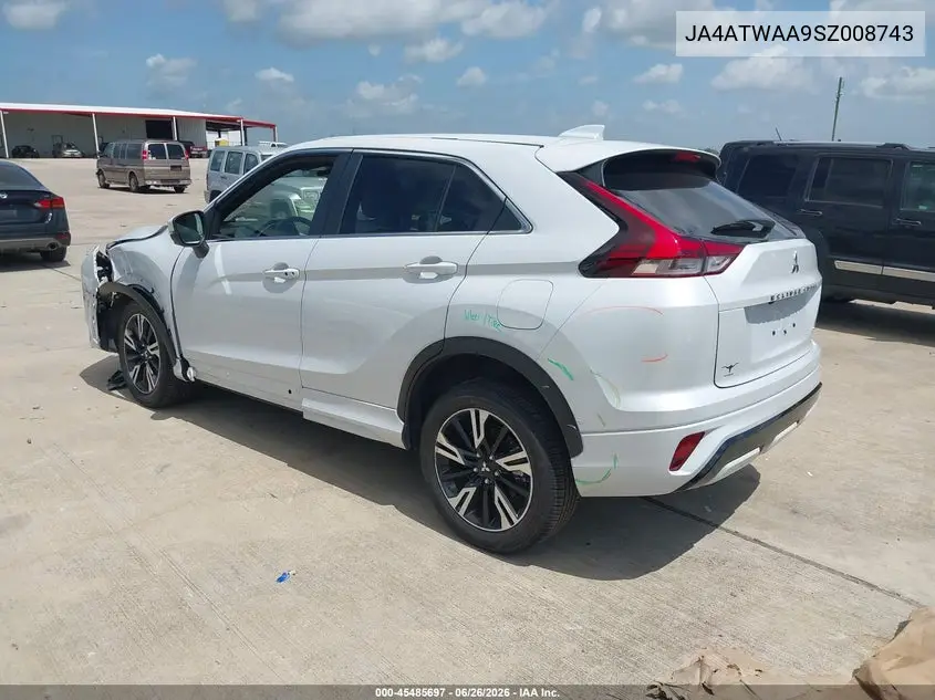 2025 Mitsubishi Eclipse Cross Sel S-Awc VIN: JA4ATWAA9SZ008743 Lot: 45485697