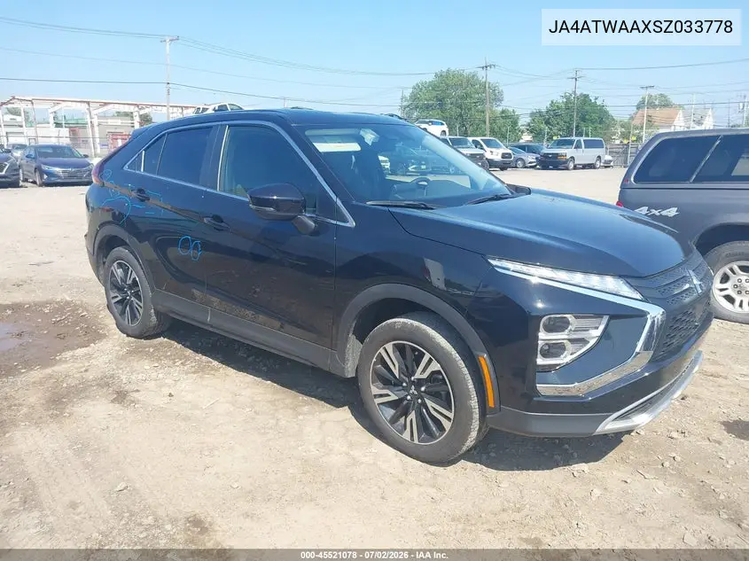 2025 Mitsubishi Eclipse Cross Black Edition S-Awc/Se S-Awc/Sel S-Awc VIN: JA4ATWAAXSZ033778 Lot: 45521078