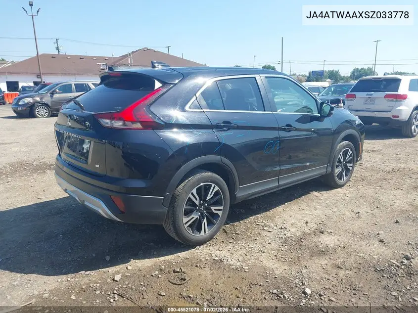 2025 Mitsubishi Eclipse Cross Black Edition S-Awc/Se S-Awc/Sel S-Awc VIN: JA4ATWAAXSZ033778 Lot: 45521078