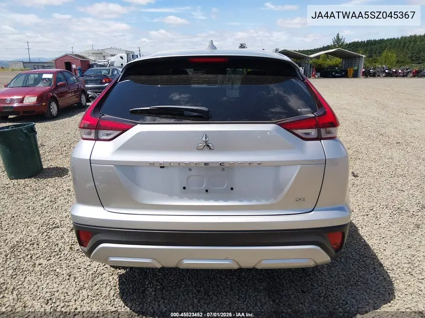 2025 Mitsubishi Eclipse Cross Black Edition S-Awc/Se S-Awc/Sel S-Awc VIN: JA4ATWAA5SZ045367 Lot: 45523452