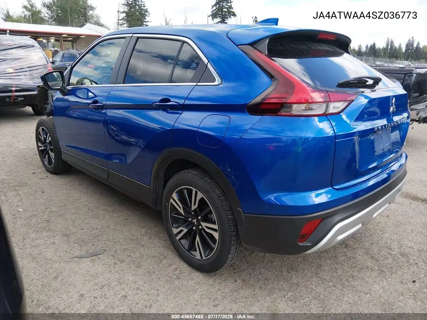 2025 Mitsubishi Eclipse Cross Black Edition S-Awc/Se S-Awc/Sel S-Awc VIN: JA4ATWAA4SZ036773 Lot: 45667465