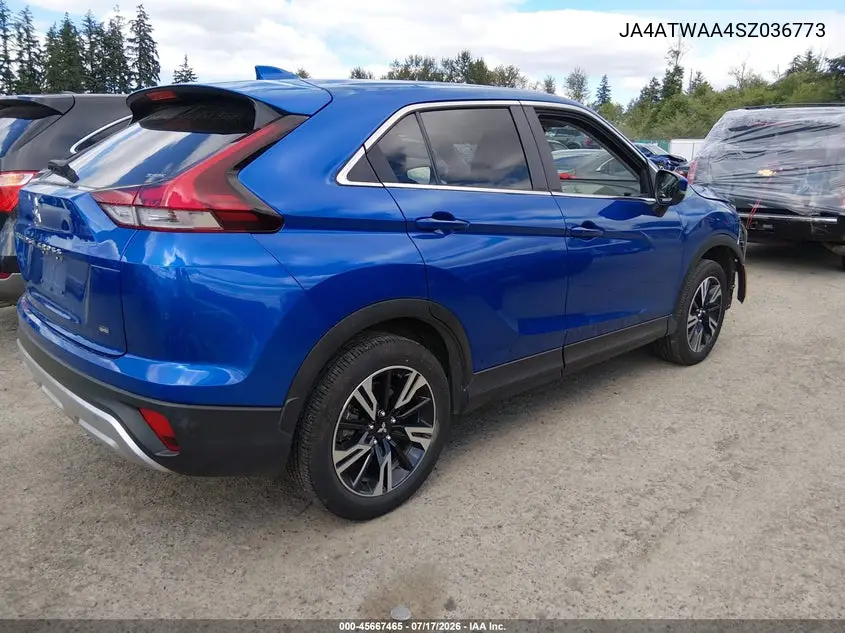 2025 Mitsubishi Eclipse Cross Black Edition S-Awc/Se S-Awc/Sel S-Awc VIN: JA4ATWAA4SZ036773 Lot: 45667465