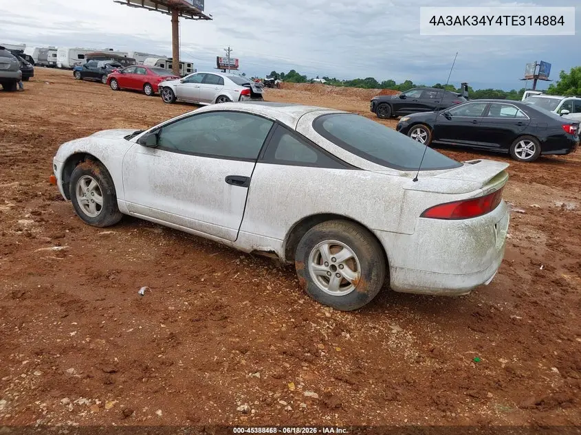 1996 Mitsubishi Eclipse Rs VIN: 4A3AK34Y4TE314884 Lot: 45388468