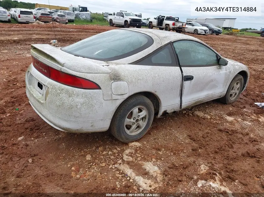 1996 Mitsubishi Eclipse Rs VIN: 4A3AK34Y4TE314884 Lot: 45388468