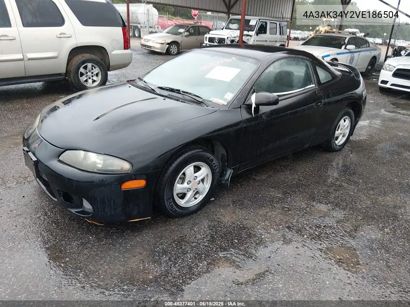 1997 Mitsubishi Eclipse Rs VIN: 4A3AK34Y2VE186504 Lot: 45377401