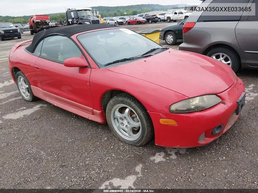 1999 Mitsubishi Eclipse Spyder Gs VIN: 4A3AX35GXXE033685 Lot: 45640053