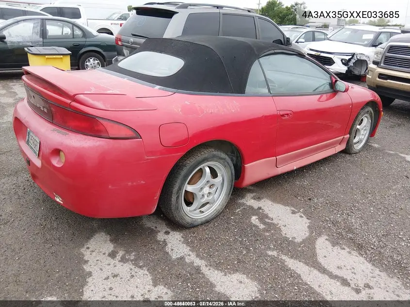 1999 Mitsubishi Eclipse Spyder Gs VIN: 4A3AX35GXXE033685 Lot: 45640053
