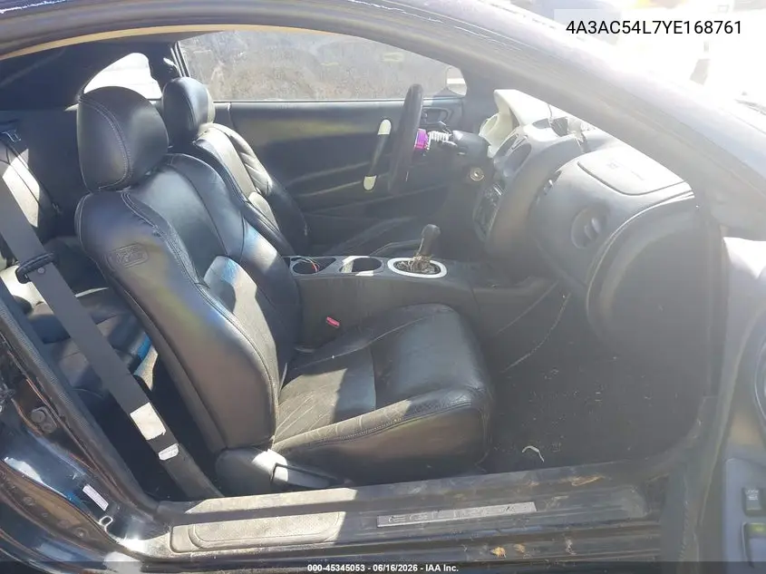 2000 Mitsubishi Eclipse Gt VIN: 4A3AC54L7YE168761 Lot: 45345053