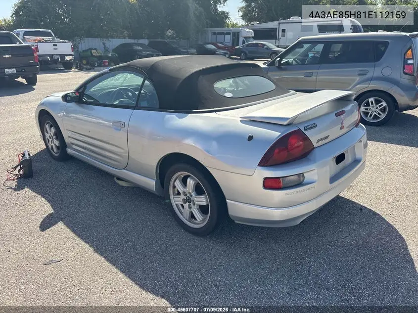 2001 Mitsubishi Eclipse Spyder Gt VIN: 4A3AE85H81E112159 Lot: 45607707