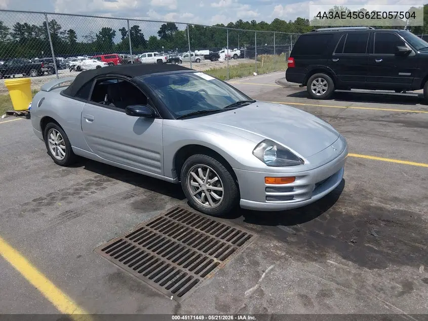 2002 Mitsubishi Eclipse Spyder Gs VIN: 4A3AE45G62E057504 Lot: 45171449