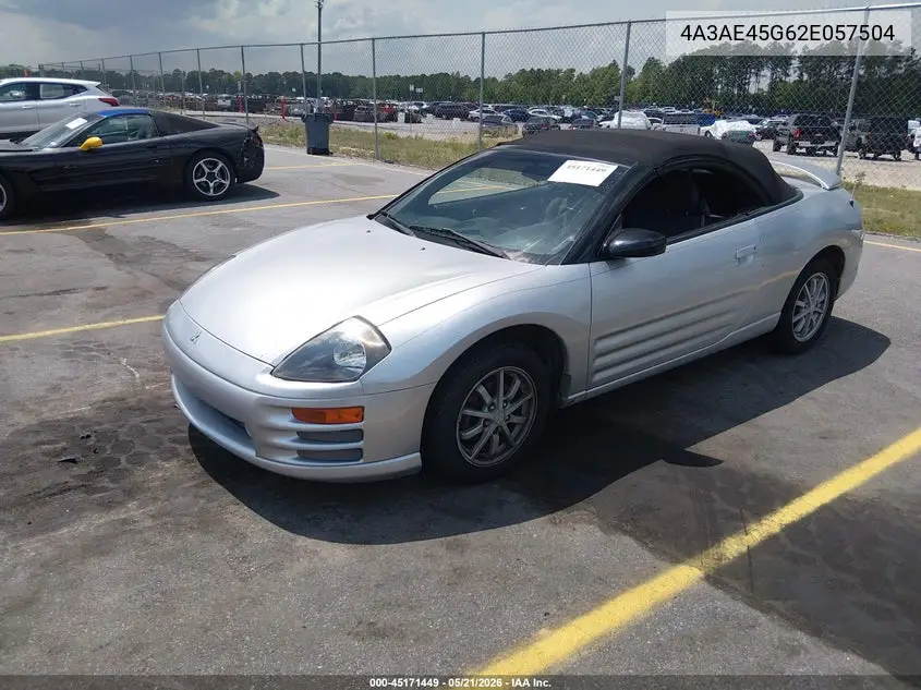 2002 Mitsubishi Eclipse Spyder Gs VIN: 4A3AE45G62E057504 Lot: 45171449