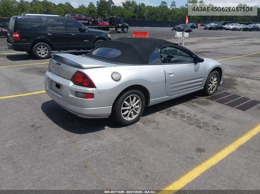 2002 Mitsubishi Eclipse Spyder Gs VIN: 4A3AE45G62E057504 Lot: 45171449