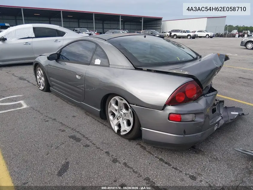 2002 Mitsubishi Eclipse VIN: 4A3AC54H62E058710 Lot: 45181174
