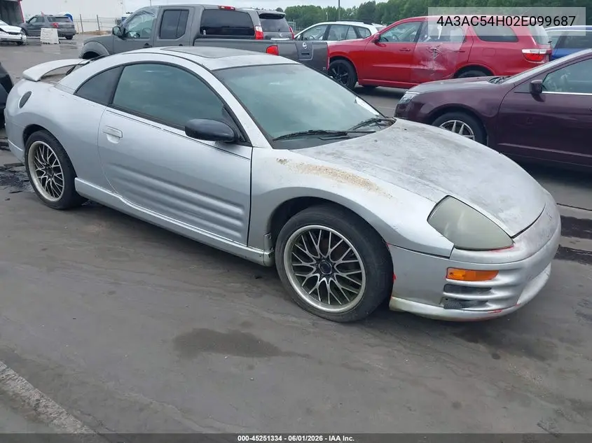 2002 Mitsubishi Eclipse Gt/Gt W/Premium Pkg VIN: 4A3AC54H02E099687 Lot: 45251334