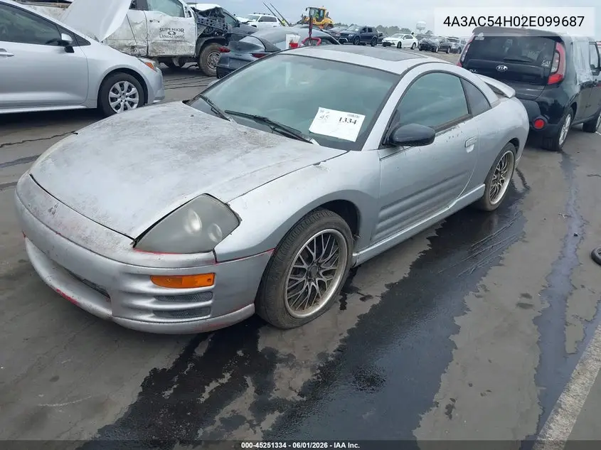 2002 Mitsubishi Eclipse Gt/Gt W/Premium Pkg VIN: 4A3AC54H02E099687 Lot: 45251334
