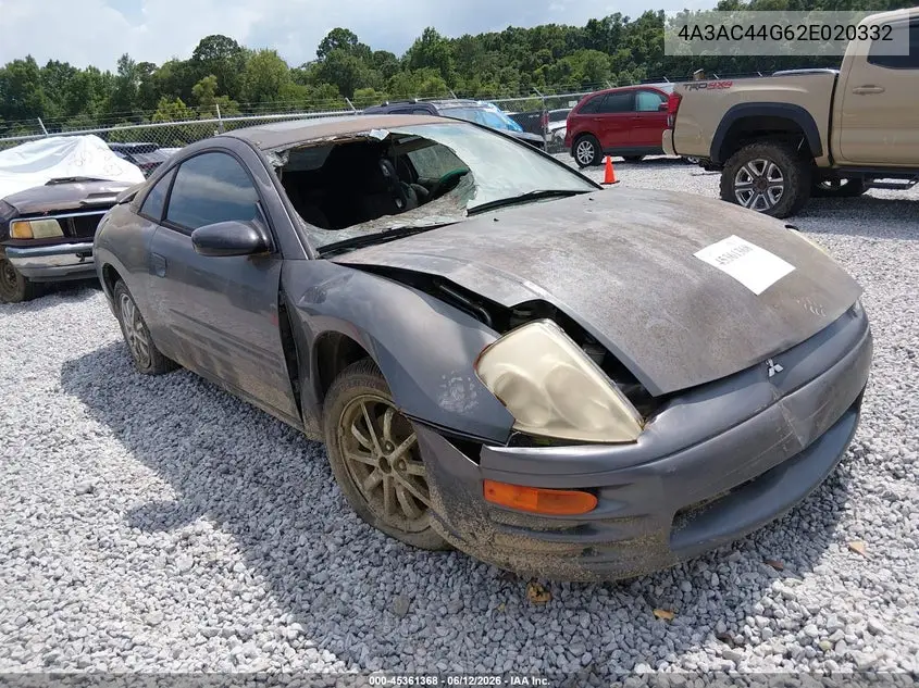 2002 Mitsubishi Eclipse Gs VIN: 4A3AC44G62E020332 Lot: 45361368