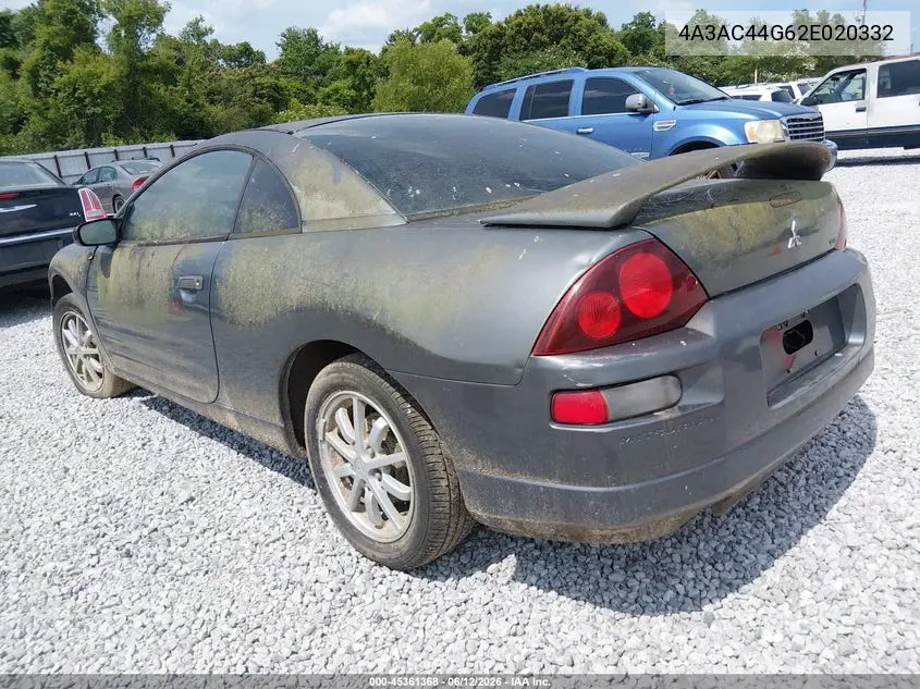 2002 Mitsubishi Eclipse Gs VIN: 4A3AC44G62E020332 Lot: 45361368