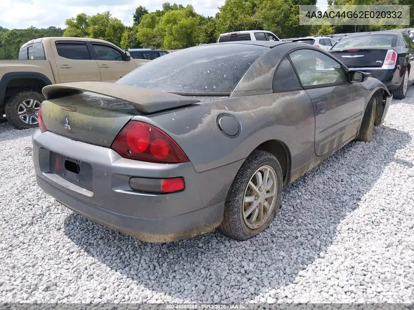 2002 Mitsubishi Eclipse Gs VIN: 4A3AC44G62E020332 Lot: 45361368